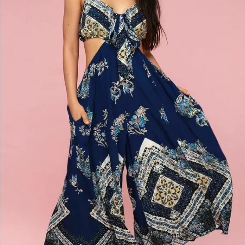 Free People cut out wide leg romper size medium